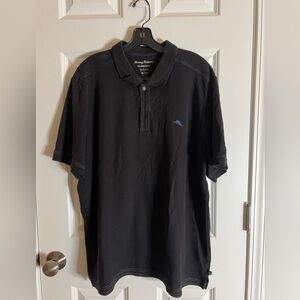 Tommy Bahama Black Polo Shirt with Blue Logo